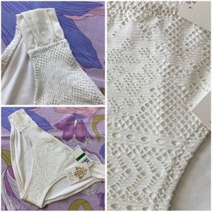 NWT Becca Ivory Crochet Bikini Bottom